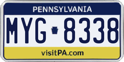 PA license plate MYG8338