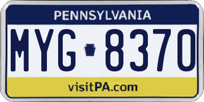 PA license plate MYG8370