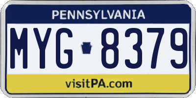 PA license plate MYG8379