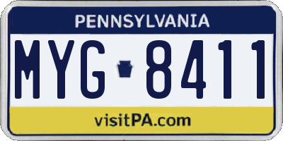 PA license plate MYG8411