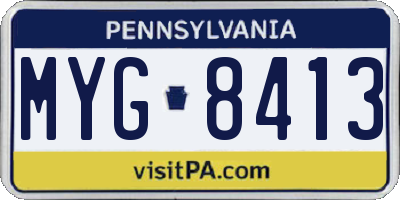 PA license plate MYG8413