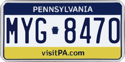 PA license plate MYG8470