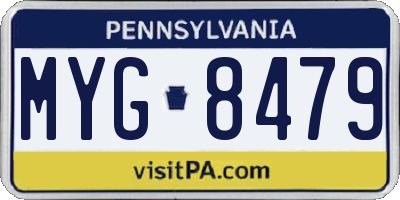 PA license plate MYG8479