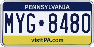 PA license plate MYG8480