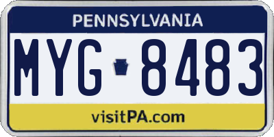 PA license plate MYG8483