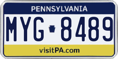 PA license plate MYG8489