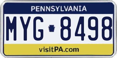 PA license plate MYG8498