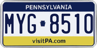 PA license plate MYG8510