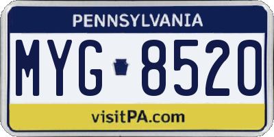 PA license plate MYG8520