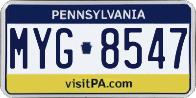 PA license plate MYG8547