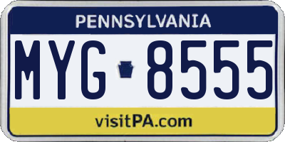 PA license plate MYG8555