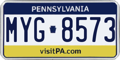 PA license plate MYG8573