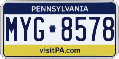 PA license plate MYG8578