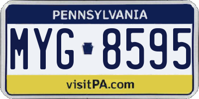 PA license plate MYG8595