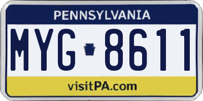 PA license plate MYG8611