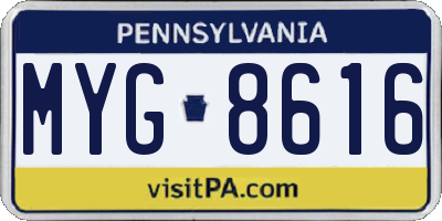 PA license plate MYG8616