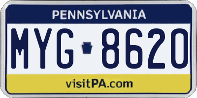 PA license plate MYG8620