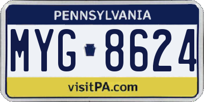 PA license plate MYG8624