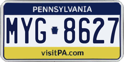 PA license plate MYG8627