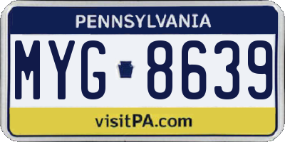 PA license plate MYG8639