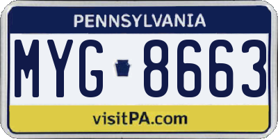 PA license plate MYG8663