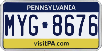 PA license plate MYG8676