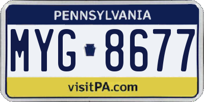 PA license plate MYG8677