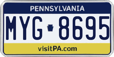 PA license plate MYG8695