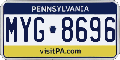 PA license plate MYG8696