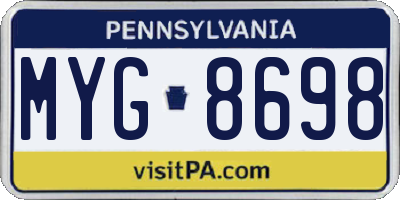 PA license plate MYG8698