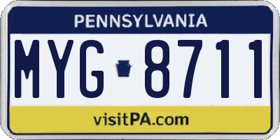 PA license plate MYG8711