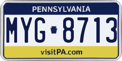 PA license plate MYG8713