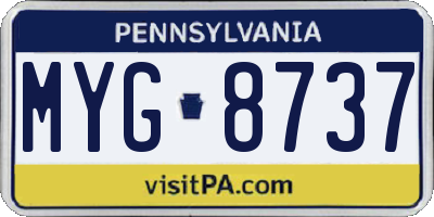 PA license plate MYG8737