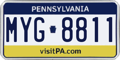 PA license plate MYG8811