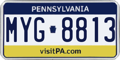 PA license plate MYG8813