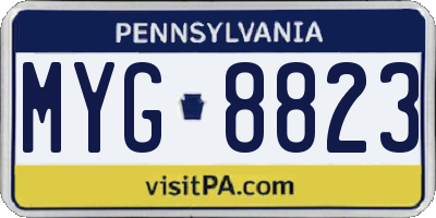 PA license plate MYG8823