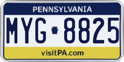 PA license plate MYG8825