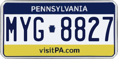 PA license plate MYG8827