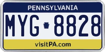 PA license plate MYG8828