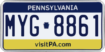 PA license plate MYG8861