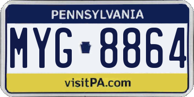 PA license plate MYG8864