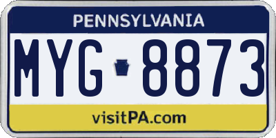 PA license plate MYG8873