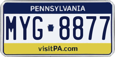 PA license plate MYG8877