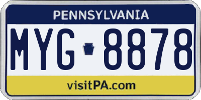 PA license plate MYG8878