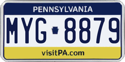 PA license plate MYG8879