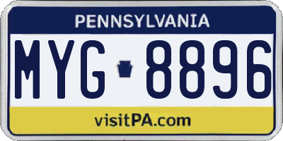 PA license plate MYG8896