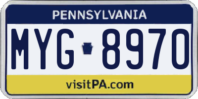 PA license plate MYG8970