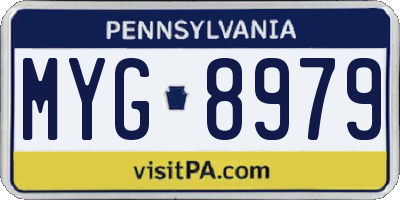 PA license plate MYG8979