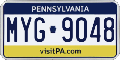 PA license plate MYG9048