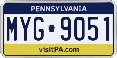 PA license plate MYG9051